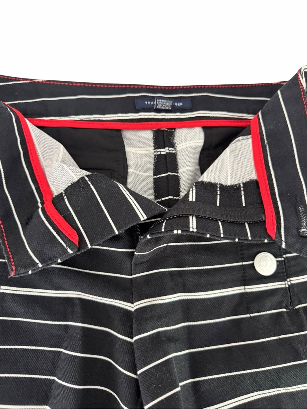 TOMMY HILFIGER Black White Striped Nautical Sailor Shorts Preppy Coastal size 6 - Picture 5 of 13